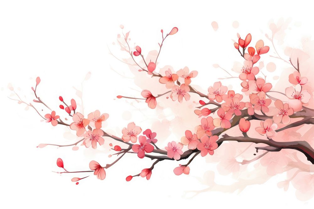 Chinese cherry blossom flower plant springtime.