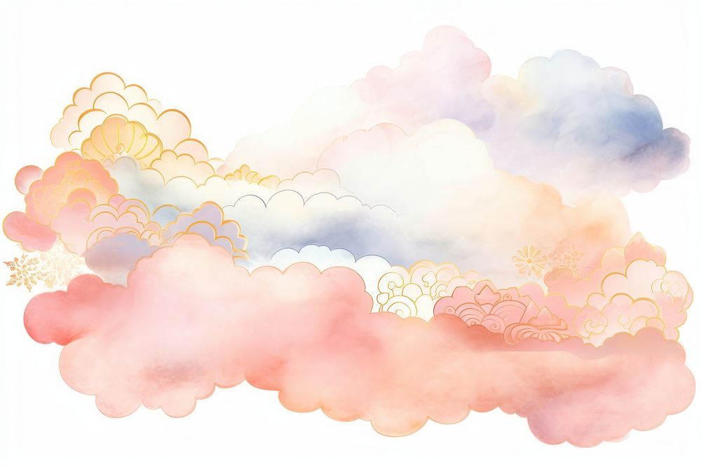Chinese cloud backgrounds art white background.