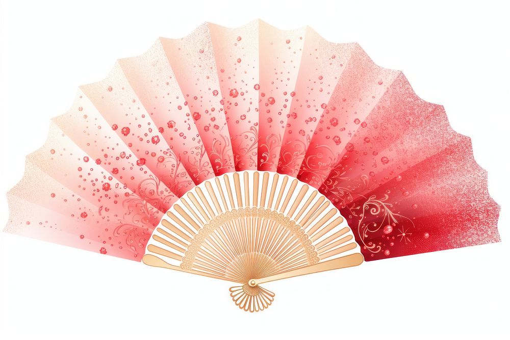 Chinese red traditional fan white background invertebrate umbrella.