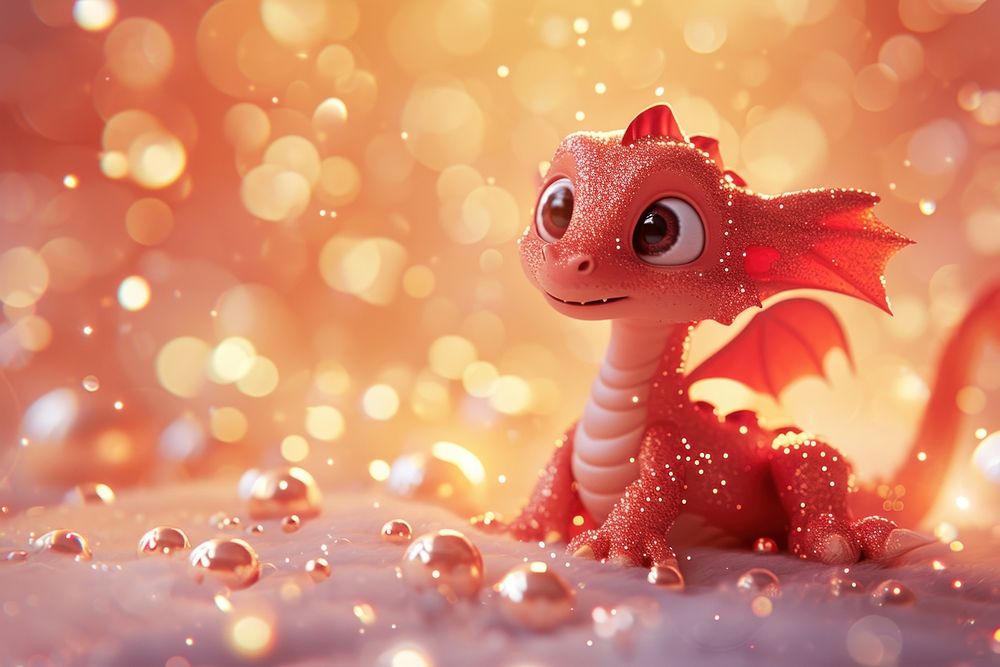 Cute dragon fantasy background cartoon animal representation.