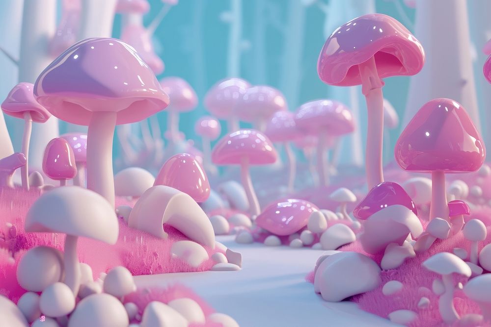 Cute mushroom forest fantasy background outdoors fungus plant.