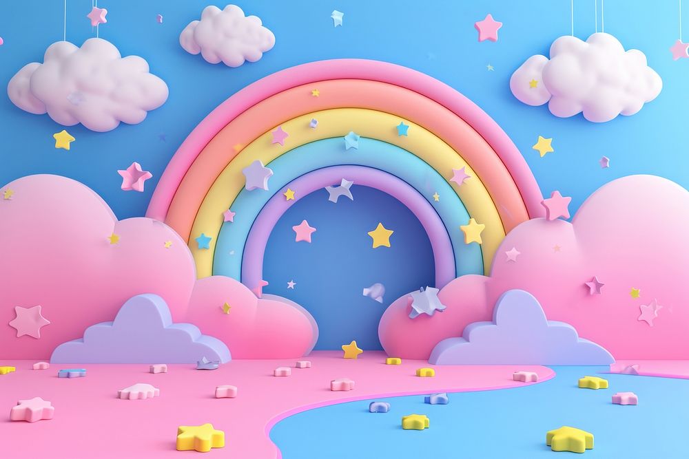 Cute rainbow fantasy background backgrounds toy celebration.