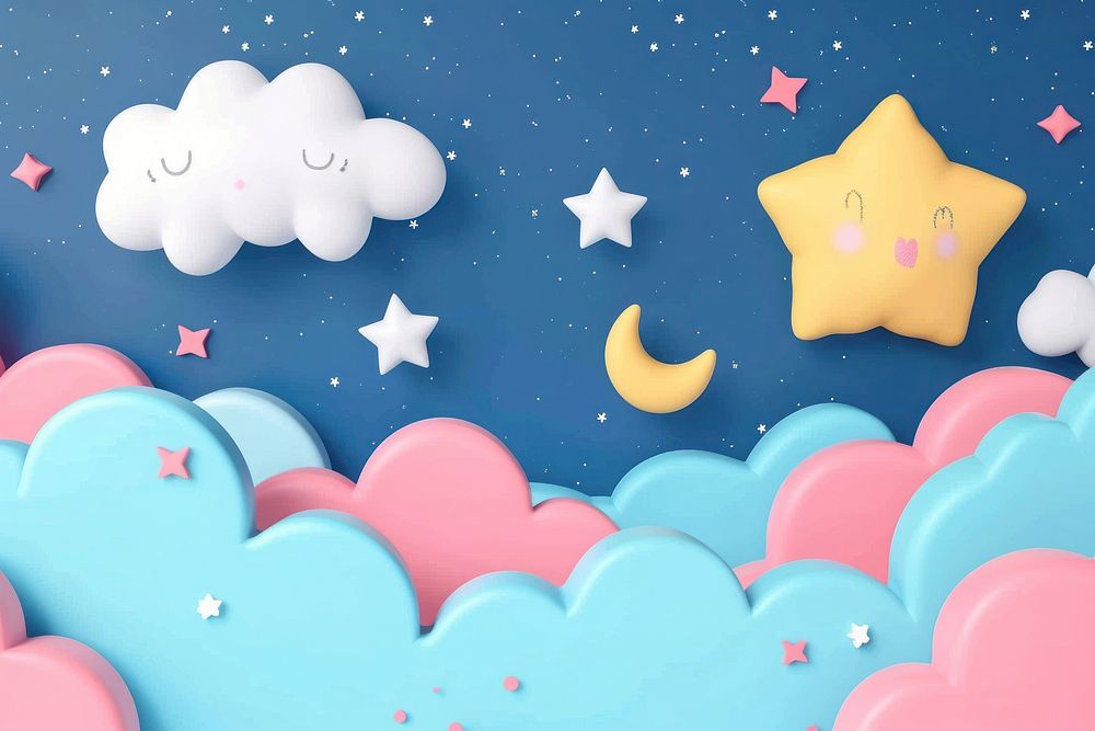 Cute sky fantasy background backgrounds cartoon star.