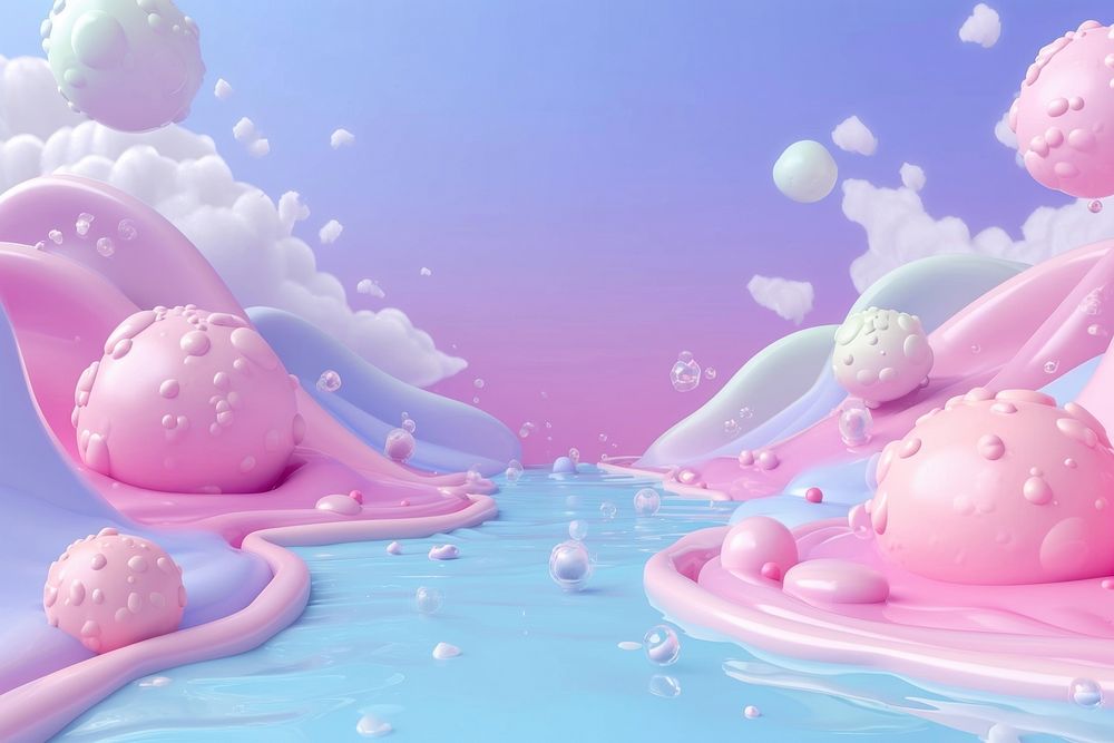 Cute slime fantasy background purple art medication.