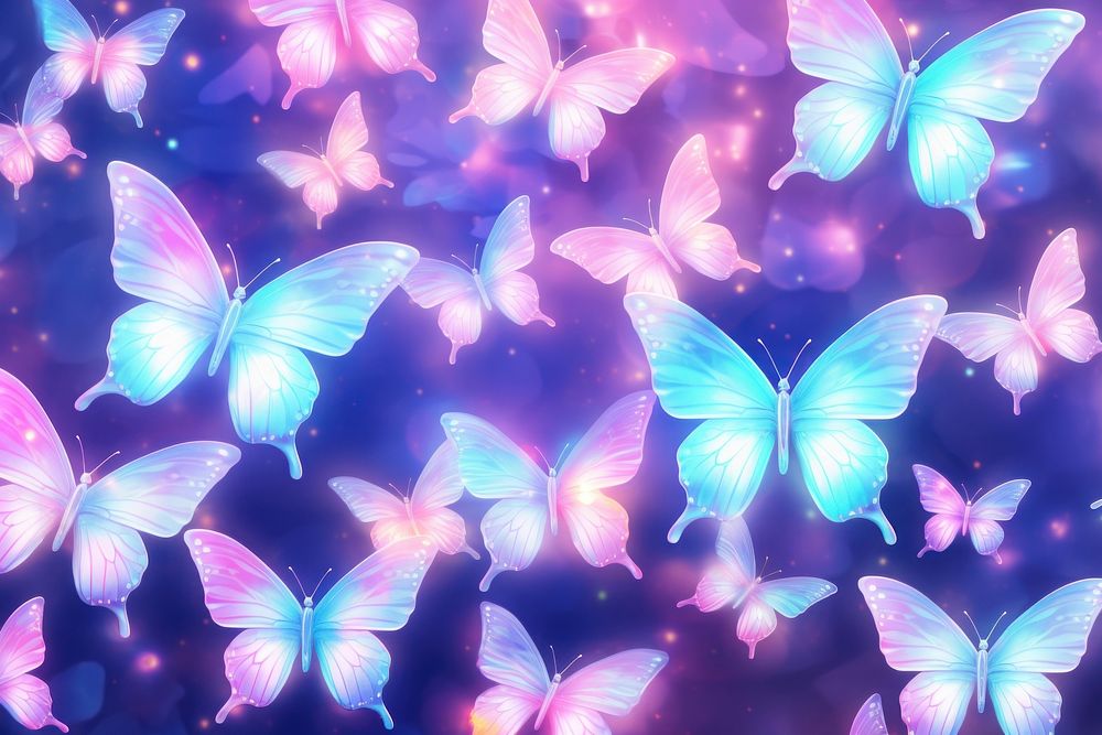 Pastel butterfly neon backgrounds pattern purple.