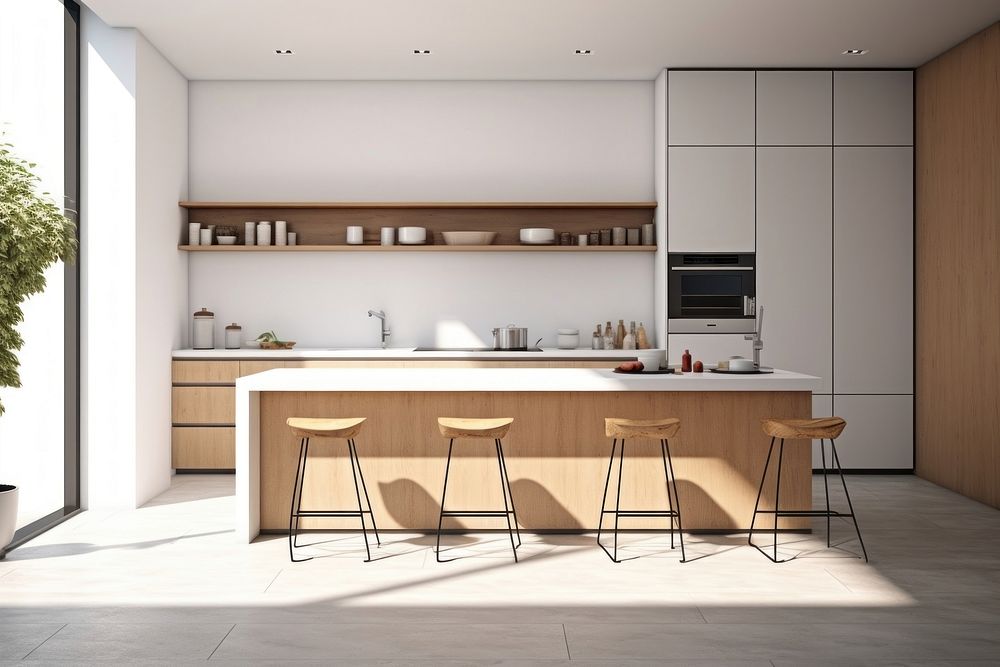 Kitchen furniture floor day. AI generated Image by rawpixel.