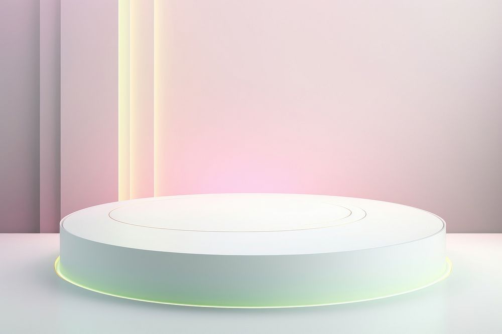 Modern white pink green and yellow shape illuminated technology.