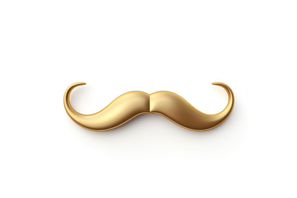 Mustache gold white background simplicity.
