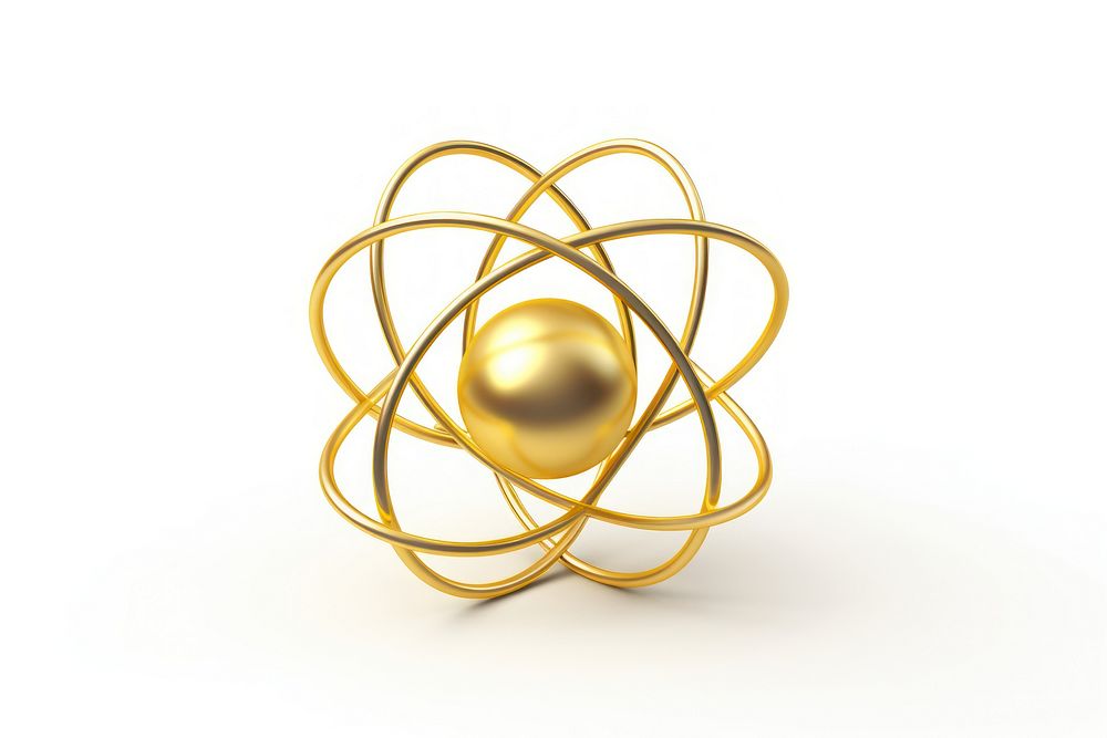 Atom icon gold jewelry shiny.