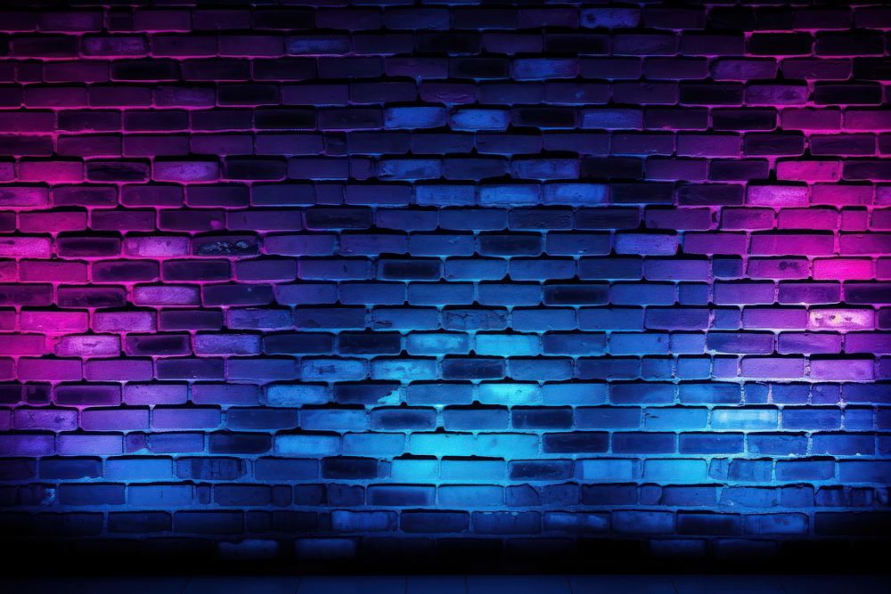 Brick wall neon architecture backgrounds lighting.