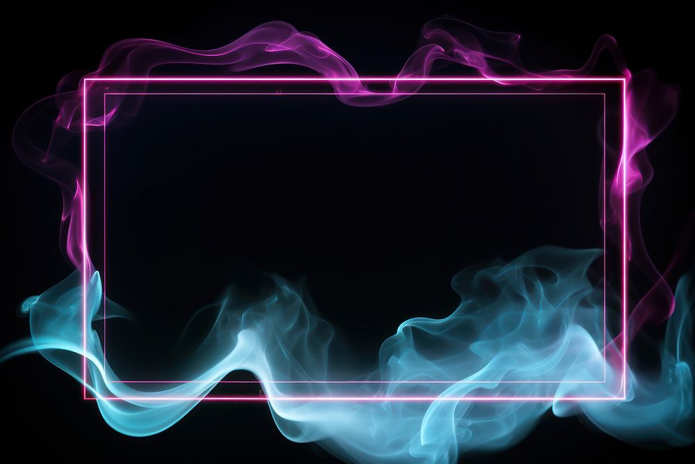 Glowing neon lighting frame smoke backgrounds glowing.