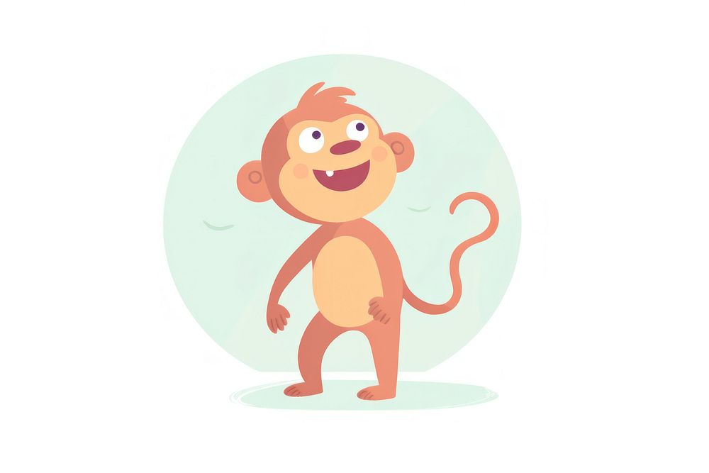 A happy monkey cartoon animal cute.