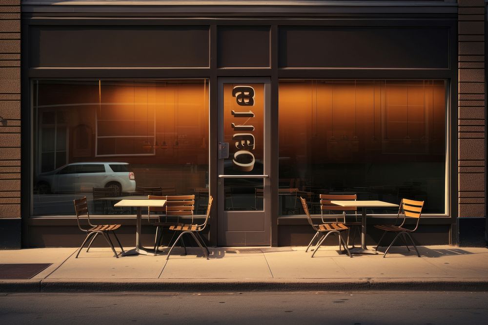Empty scene of Coffee shop restaurant furniture table.