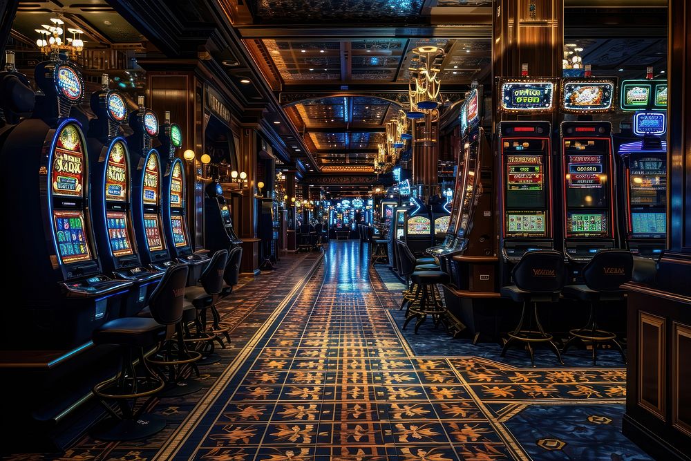 Empty scene of casino nightlife gambling game.