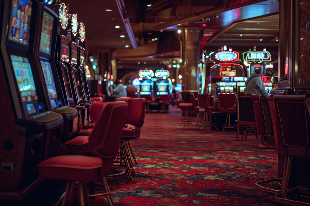 Empty scene of casino nightlife gambling game.