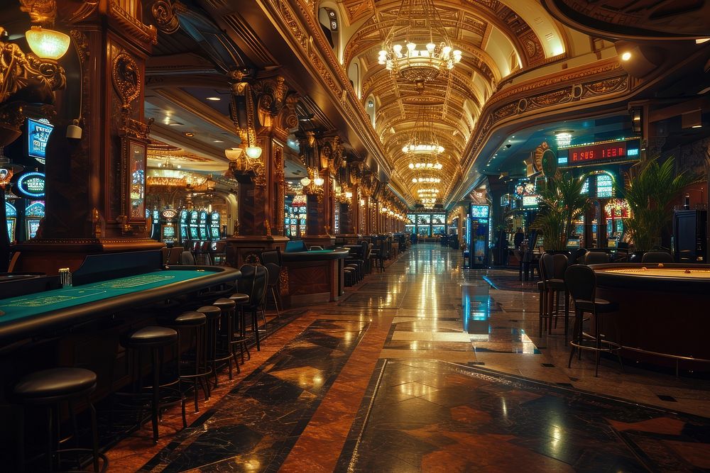 Empty scene of casino nightlife chair city.