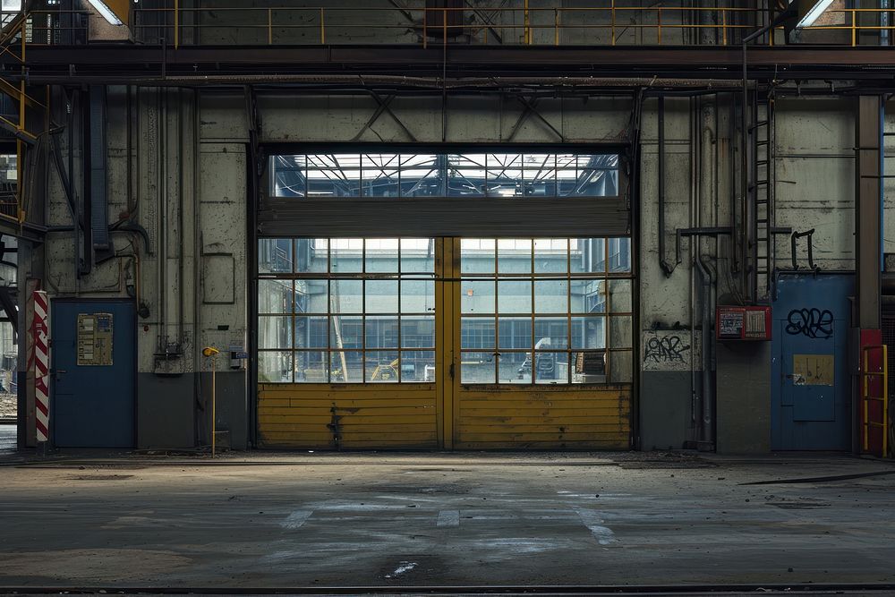 Empty scene of factory architecture building manufacturing.