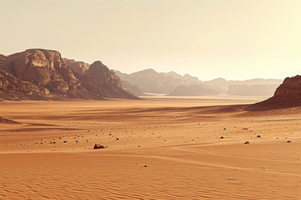 Empty scene of mars outdoors horizon desert.
