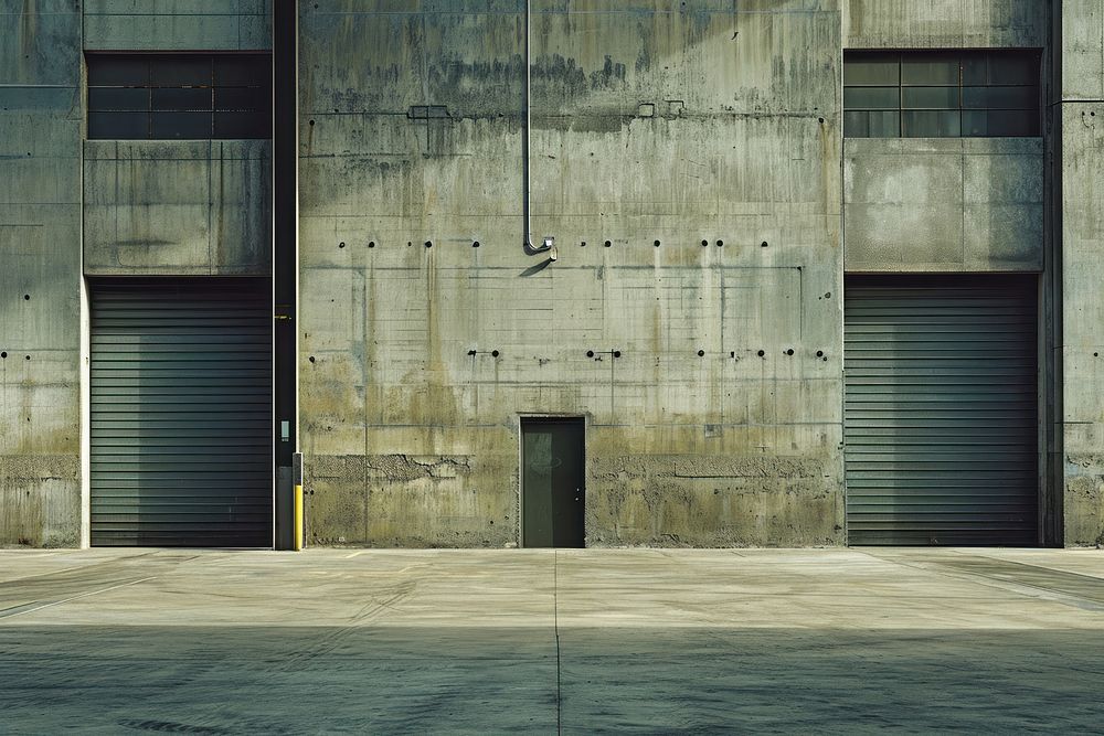 Empty scene of warehouse architecture building wall.