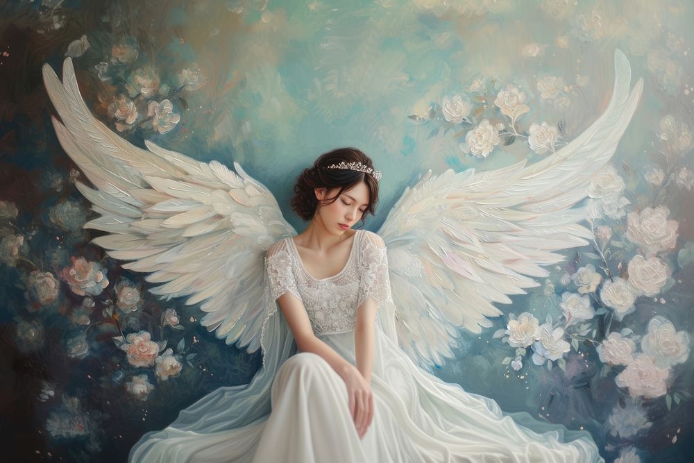 1970 angel wings elegance painting adult.