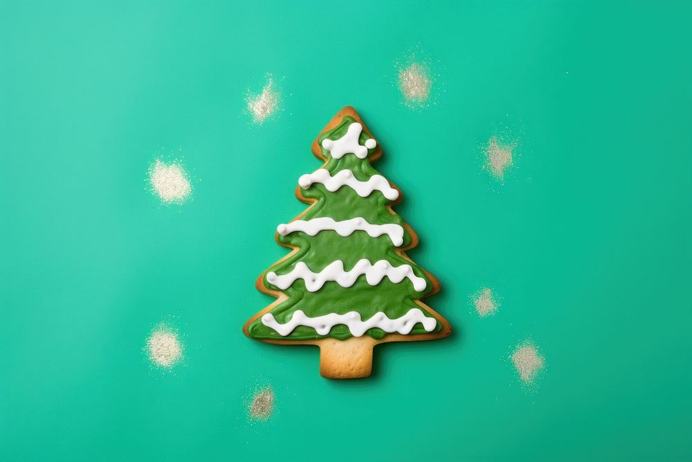 Pine tree christmas dessert cookie.
