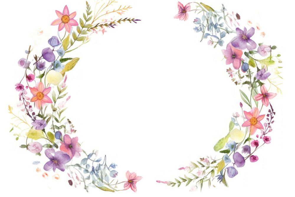 Wreath flower pattern circle.