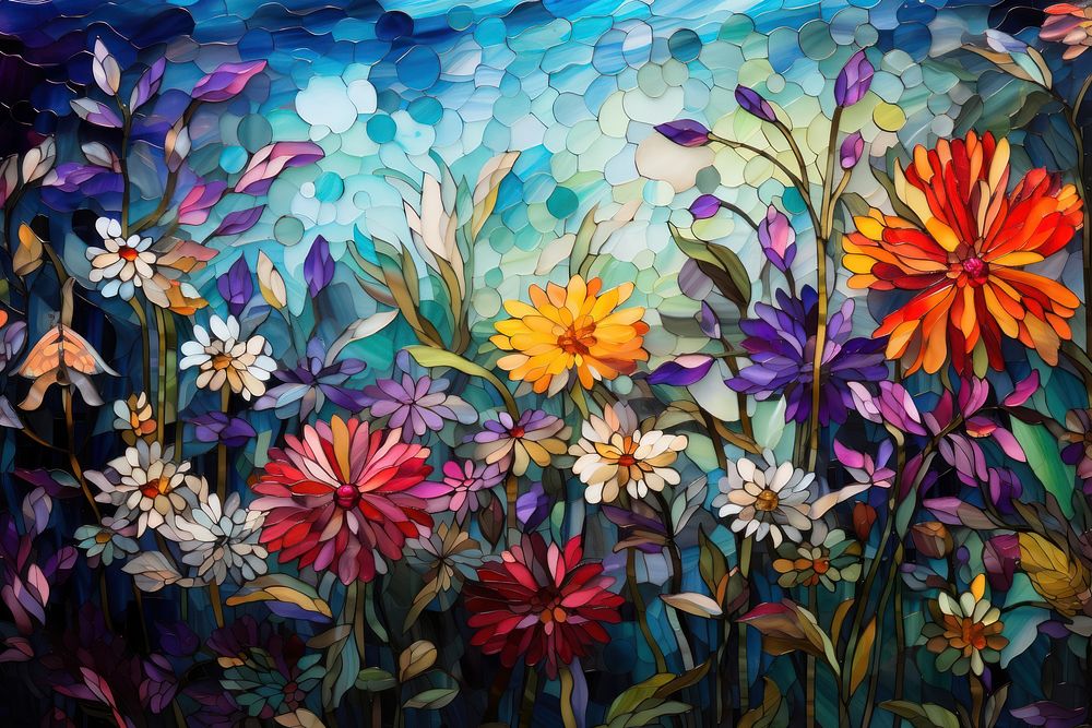 Flower garden art backgrounds painting.