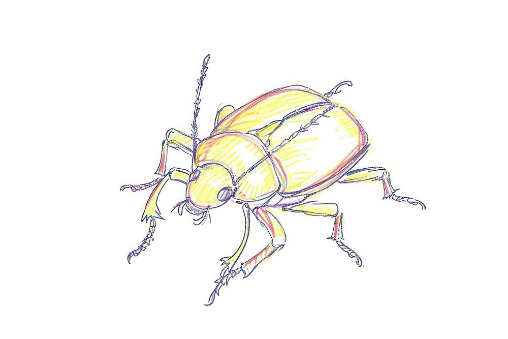 Hand-drawn sketch beetle animal insect art.