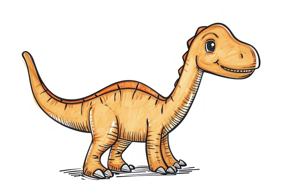 Hand-drawn sketch dinosaur reptile animal representation.