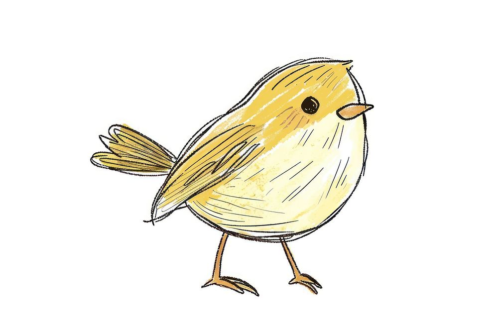 Hand-drawn sketch of bird animal canary songbird.