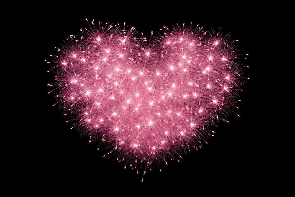 Fireworks outdoors shape heart. AI generated Image by rawpixel.