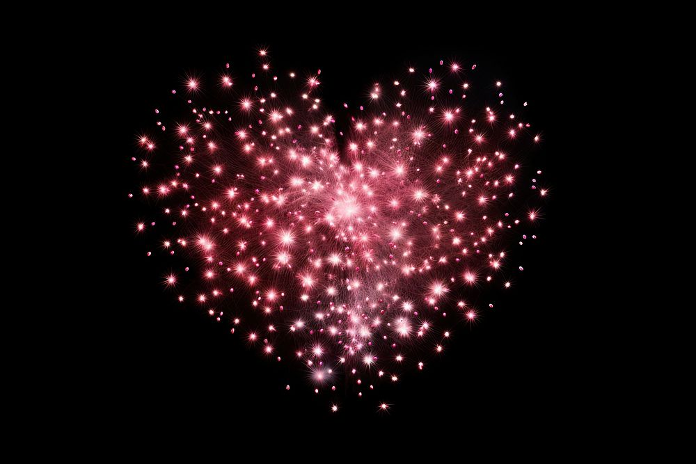 Fireworks heart outdoors shape. 