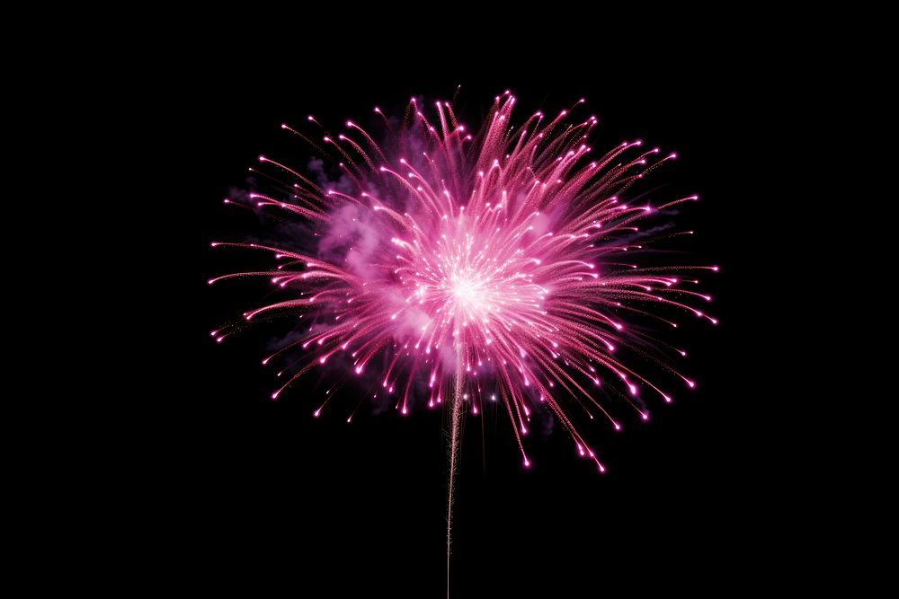 Pink fireworks launching in the sky black background illuminated celebration. AI generated Image by rawpixel.