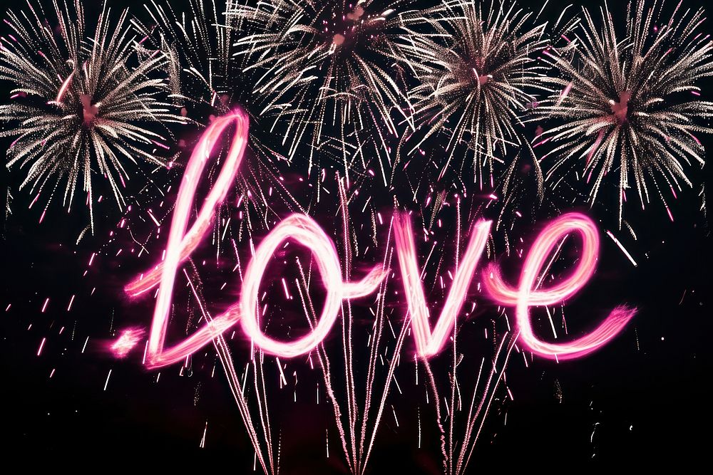 Fireworks outdoors night love. AI generated Image by rawpixel.