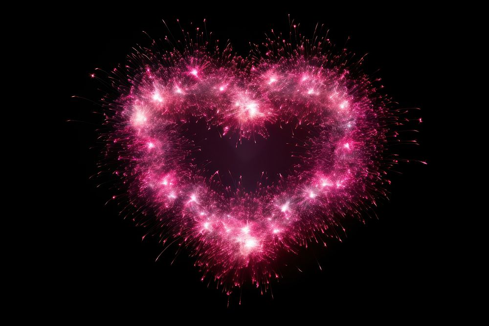 Fireworks shape night heart. AI generated Image by rawpixel.