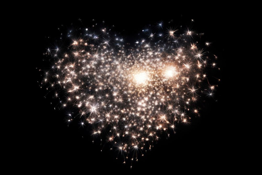 Firework sparkle in heart shaped fireworks astronomy outdoors. AI generated Image by rawpixel.