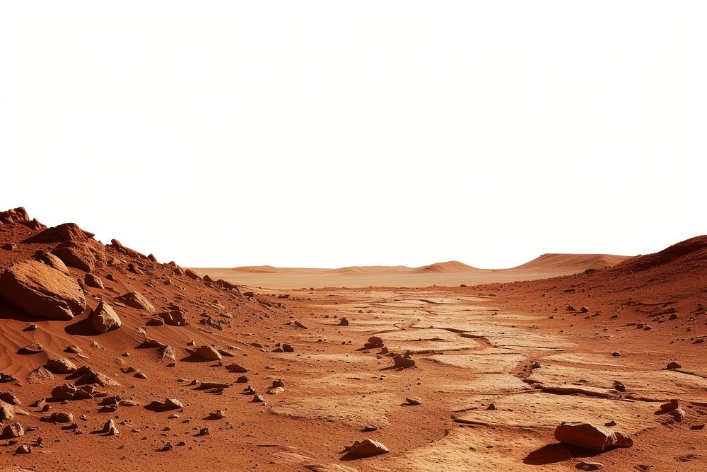 Mars surface outdoors horizon desert.