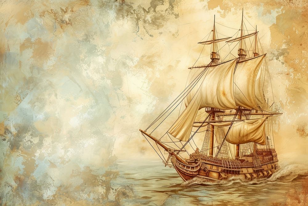 Medival ship painting backgrounds sailboat.