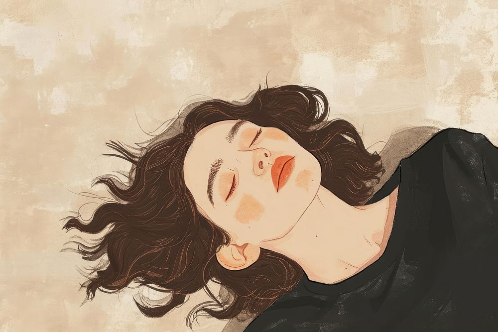 A woman lying on the ground drawing sketch adult. AI generated Image by rawpixel.