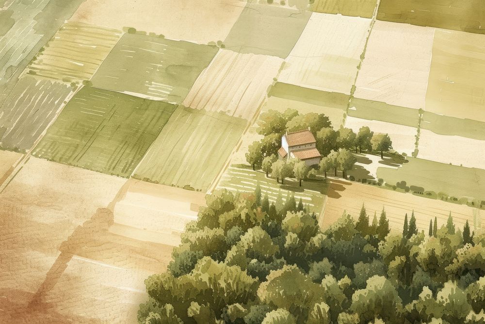 Aerial view farm fields backgrounds outdoors nature.