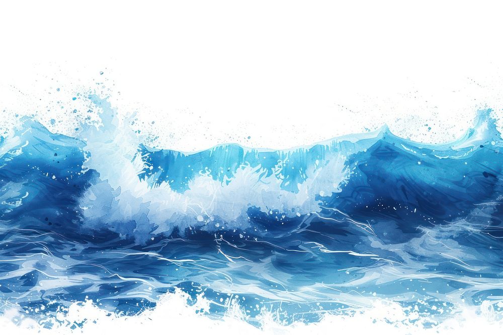 Blue sea wave with white foam backgrounds outdoors nature.