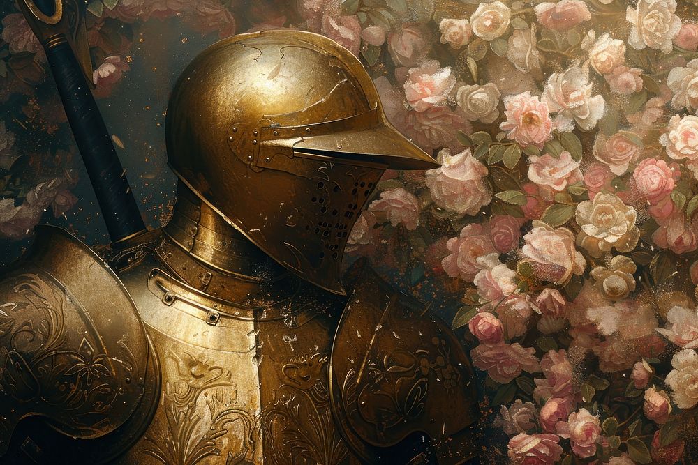 Painting flower knight armor.