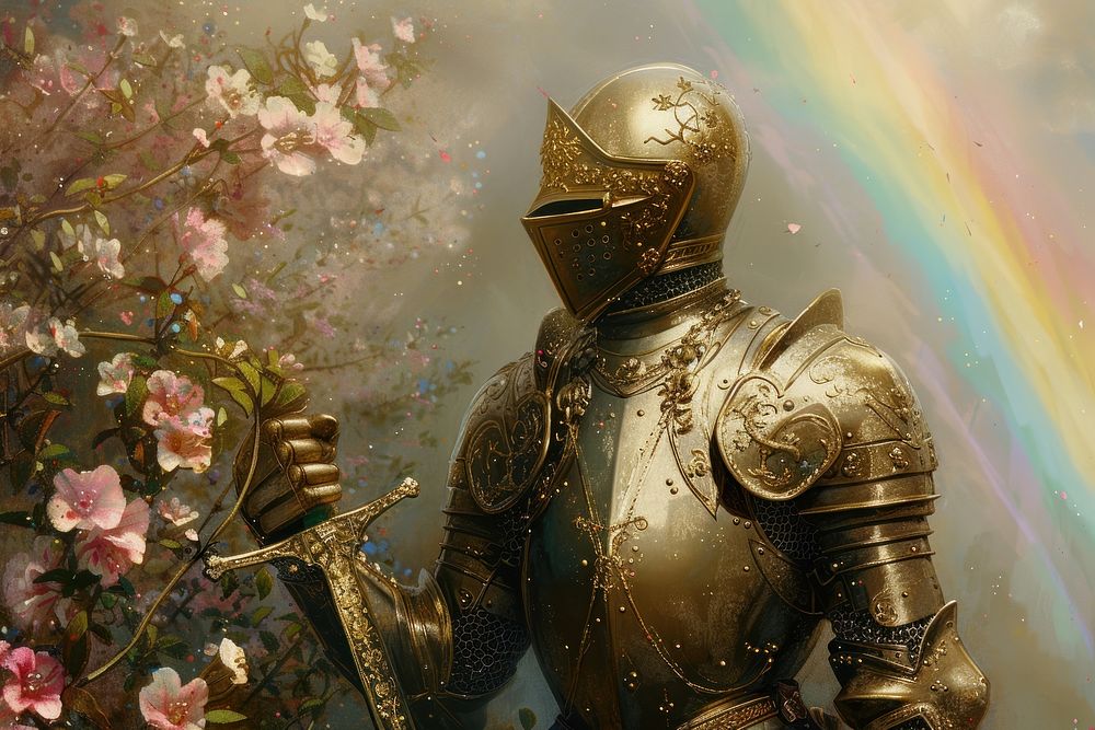 Flower rainbow weapon knight.