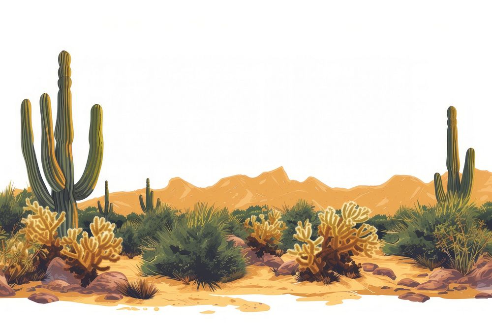 Cactus desert landscape outdoors.