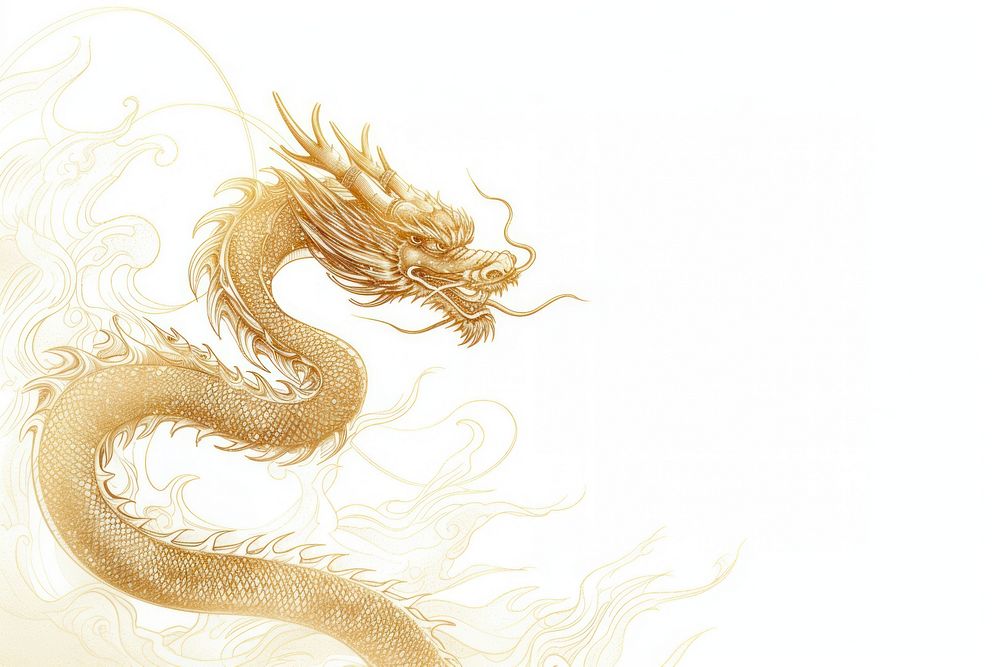 Golden chinese dragon backgrounds copy space pattern.