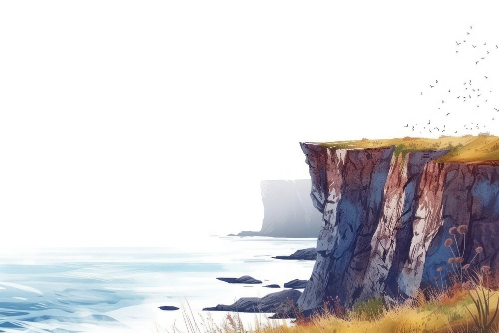 Steep cliffs near the ocean outdoors nature coast.