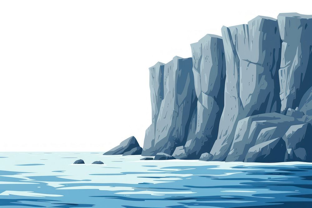 Steep cliffs near the ocean mountain outdoors iceberg.