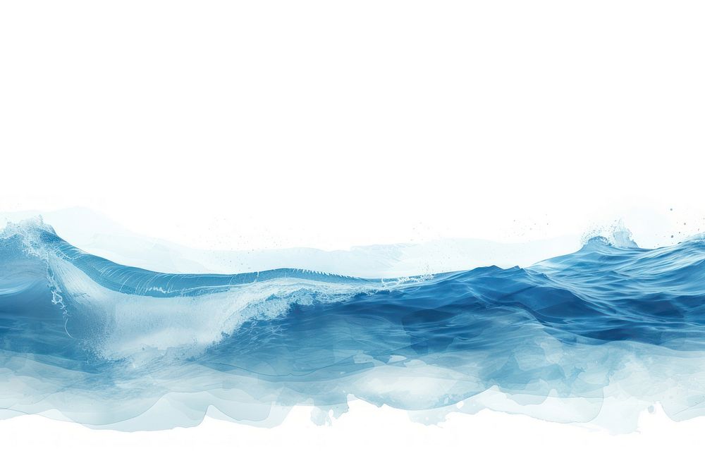 Sea wave backgrounds nature white background.