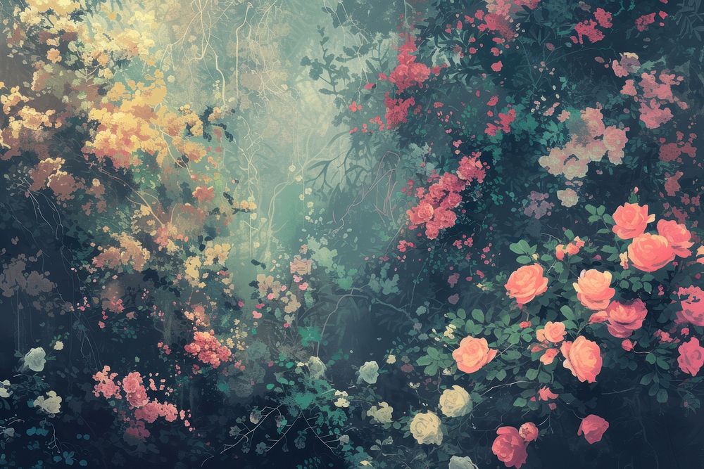 Painting flower art backgrounds.