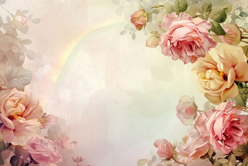 Flower backgrounds painting rainbow.